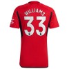 Officiële Voetbalshirt Manchester United Williams 33 Thuis 2023-24 - Heren